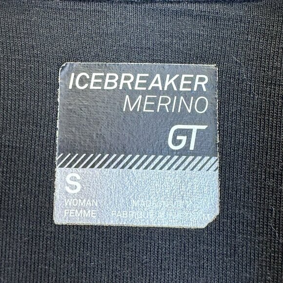 Icebreaker Merino GT Womens Size Small Full Zip Hooded Jacket Black Wool - Picture 4 of 6